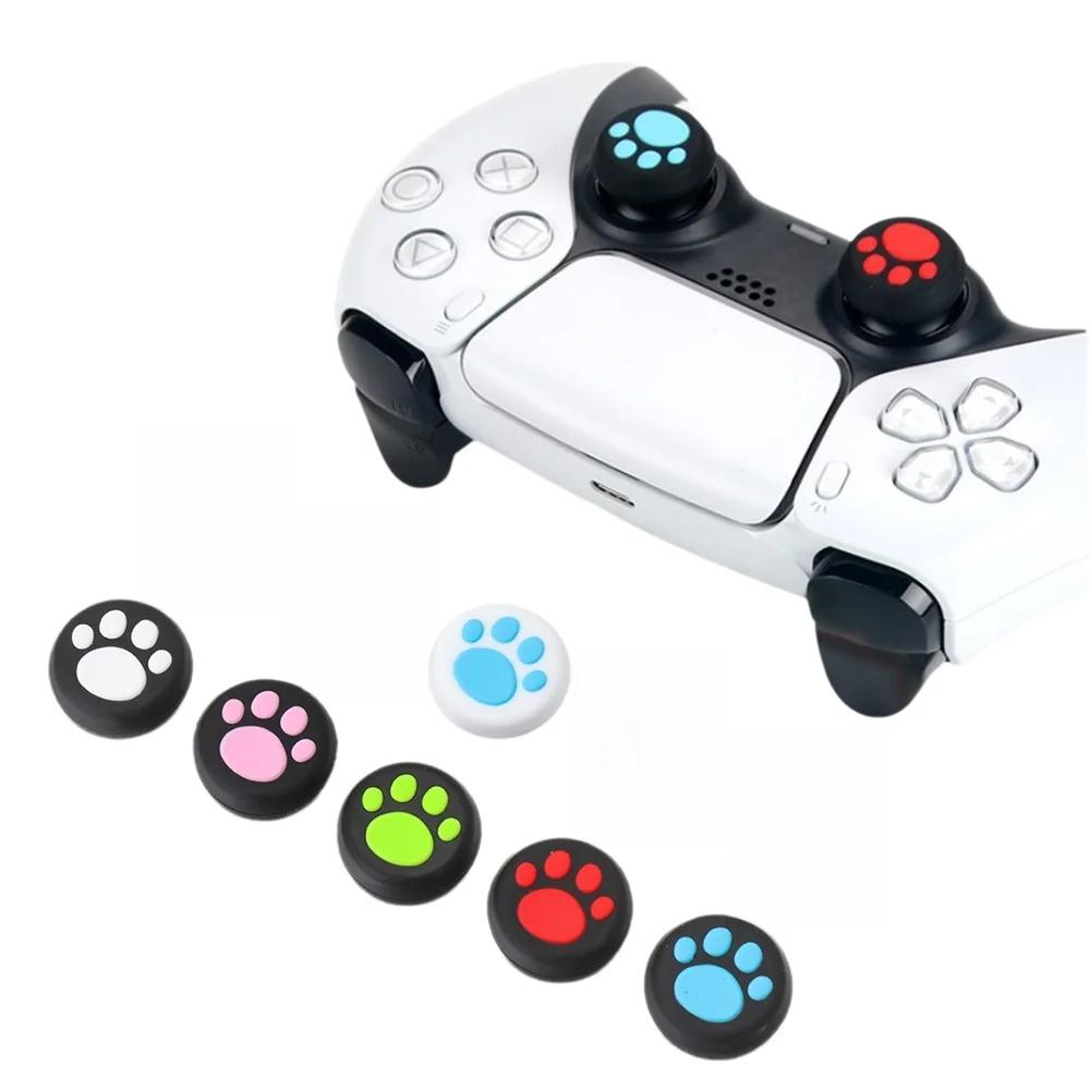 Cat Paw Silicone Caps Thumbstick Grips Joystick Cover Protect Thumb Stick Case for PlayStation 4 PS4 PS5 Xbox One 360 Controller
