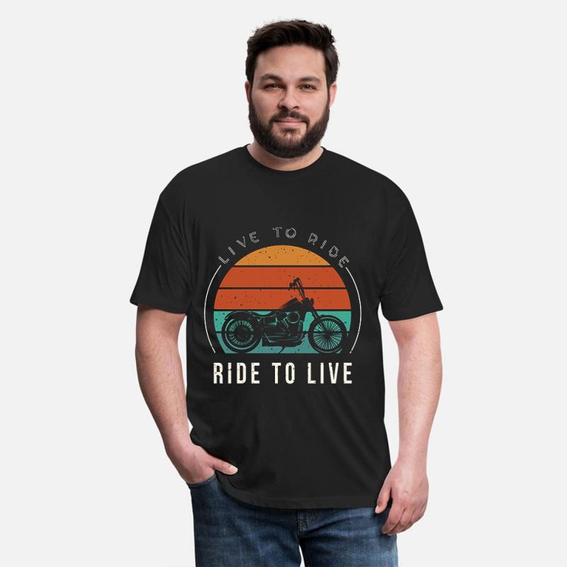 Live To Ride 0419 Retro Cafe Racer Gift T-Shirt for Racing bikers 100% cotton printed Motorcycl