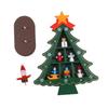 Vintage Wooden Christmas Tree Ornament Desktop Diy Mini Pine Tree with Mini Ornament for Xams Home Decor
