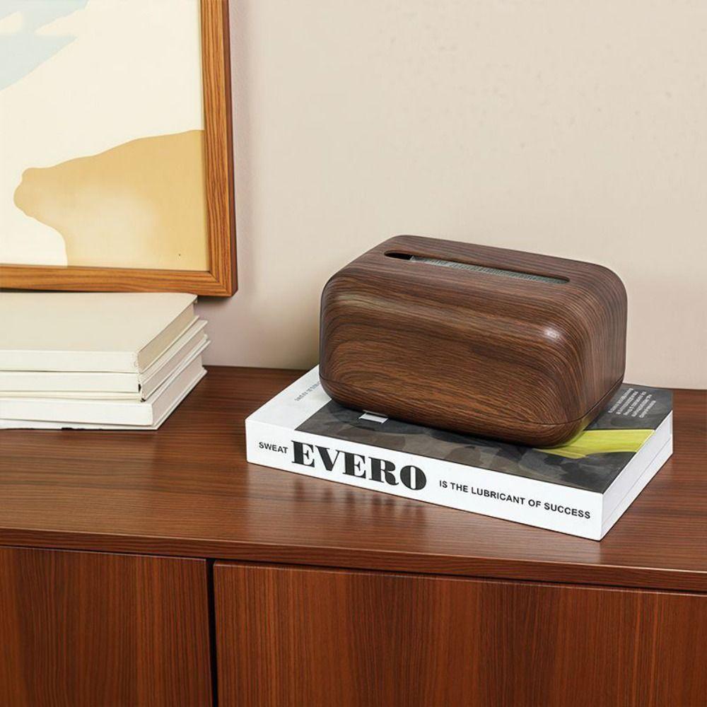 Ins Style Imitation Wood Grain Tissue Box Multi-functional Anti Slip Napkin Paper Case Simple Exquisite Desktop Paper Box