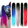 Womens Mens Helmet Twist Braids Motorcycle Ponytail Dirty Gradient Ramp Hair Punk Biker Helmet Decoration 55cm with Sucker