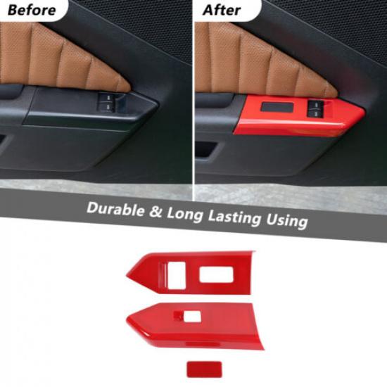 Window Control Button Frame Panel Decor Trim Cover Caps For Ford Mustang 2010-14