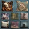 Retro Vintage Hedgehog Pillowcase for Sofa Room Office Decor Printing  Merchandise AllMatch Cushion Cover
