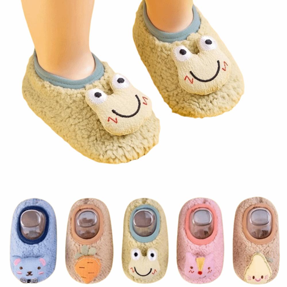 Cartoon Baby Socks Shoes Anti-slip Toddler Plush Floor Socks Cute Baby Walker Shoes Autumn Winter