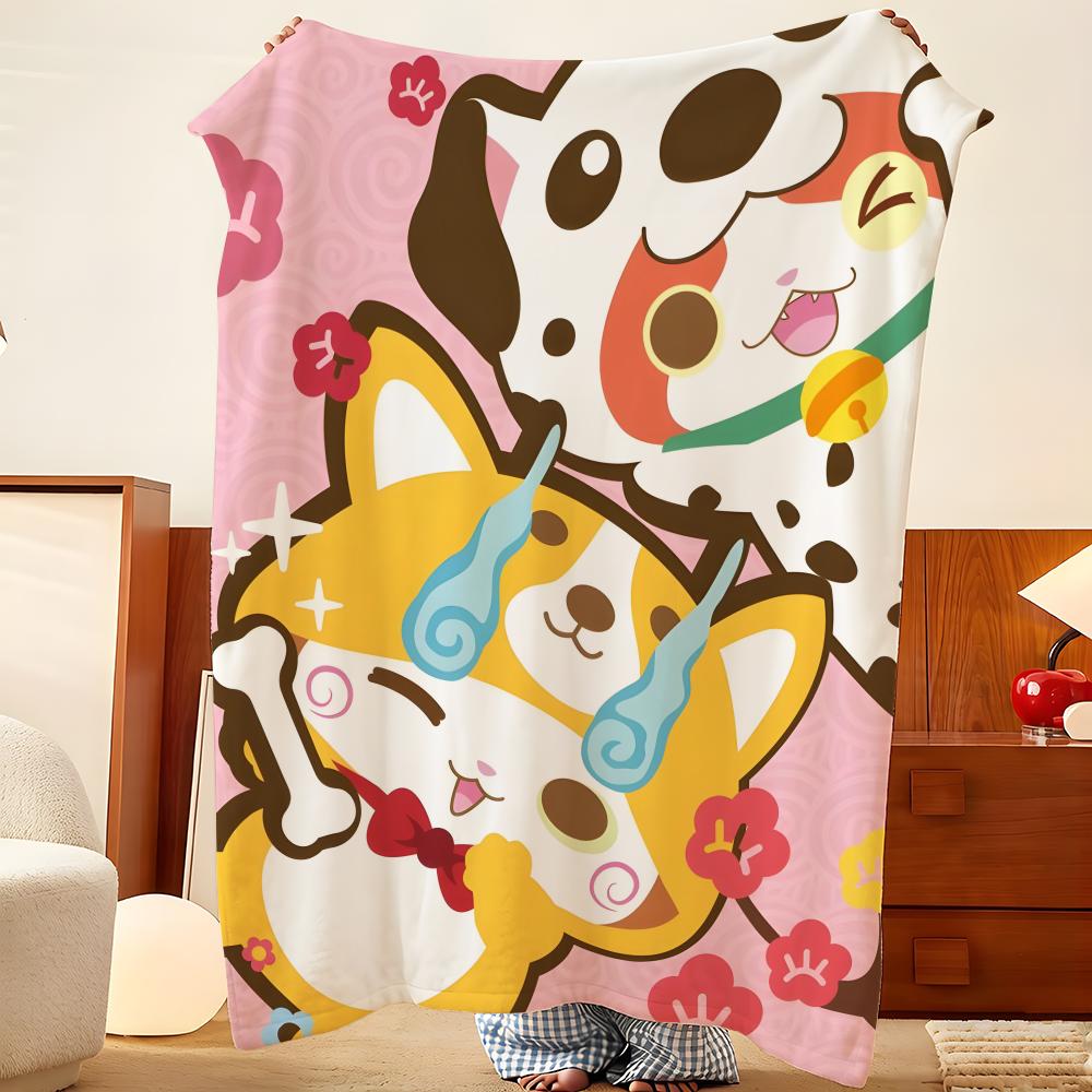 Game Y-Yo k-kai W-Watch Throw Flannel Throw Blanket, Lightweight Cozy, Durable Washable cute Cool