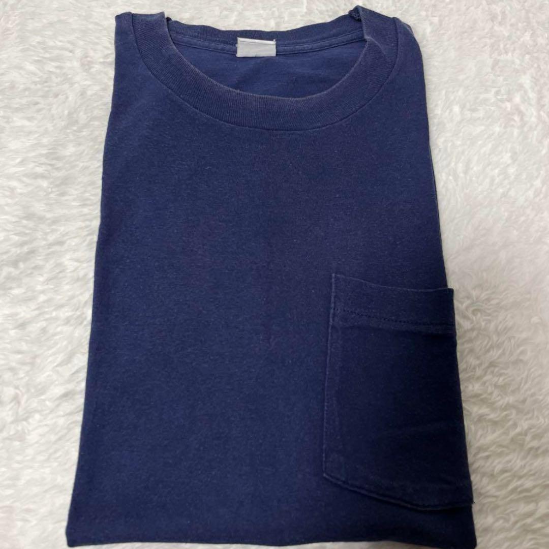 

[USED] Vintage 70s/80s Pocket T-shirt, Navy, Single Stitch