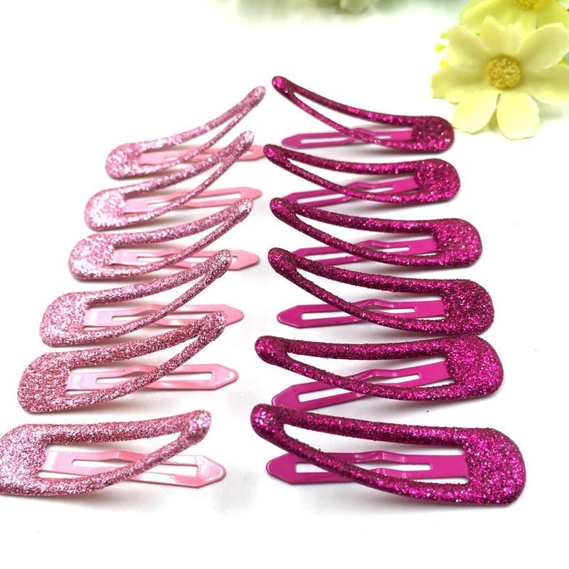 4Pcs/Set Korean Fashion Kids Accessories Glittering Solid Hairpins Girls Birthday Gift Princess Style Lovely Headwear Hair Clips