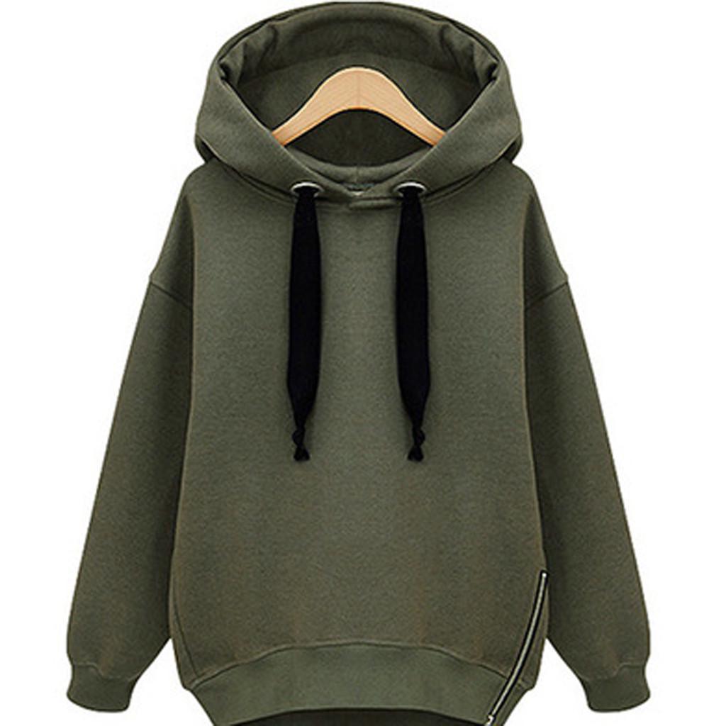 Europe and the United States loose long-sleeved hooded thick long Sweatshirt