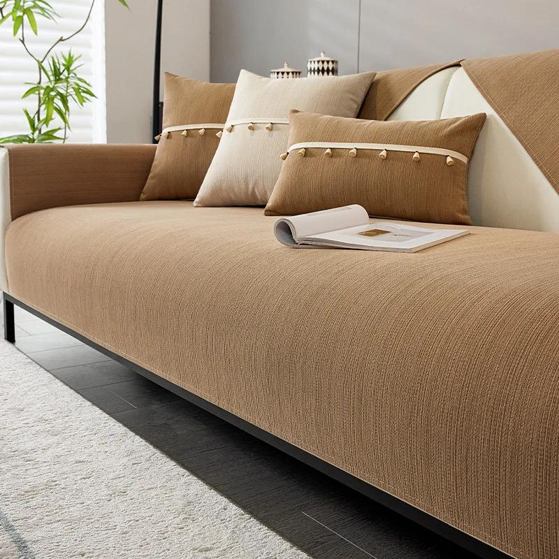 

Серый диванный коврик из синели, универсальный противоскользящий пыленепроницаемый чехол для дивана Four Seasons, сплошной цвет, диванное полотенце, деревянная подвесная наволочка 70x70cm 1pcs