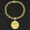 Exaggerated Large Round Pendant Necklace - Trendy Hip Hop Cuban Chain for Men