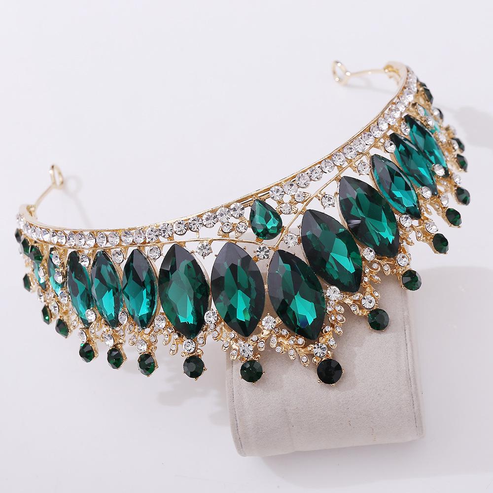 Kristall Hochzeit Krone Barock Rot Tiara Hochzeit Kleid Zubehör Braut Krone