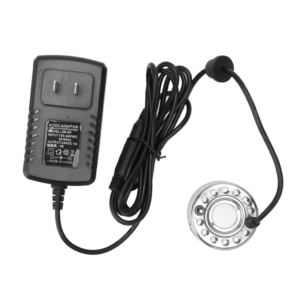 Mist Maker Fogger Humidifying Cooling Safe Water Pond Fountain Fogger with 12 Color Changing Lights