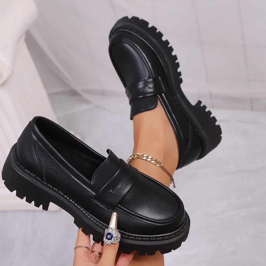Thick-soled Small Leather Shoes for Women's British Style Autumn New Muffin Sole Single Shoes for Women's Japanese Soft Sister Jk Women