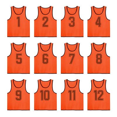 [LEVANA] Adult Numbered Bibs, Team Vests, Mesh, Lightweight, Unisex, Soccer, Basketball, Futsal, School, Sports Day, Community Events, Bib Set (12, Or