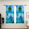 2pcs Dolphin Pattern Curtains Decorative Window Drapes Window Treatments For Bedroom Living Room Home Decoration Room Decoration