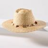 Chapeau de paille d'été pour femme Straw Rancher chapeau de soleil de vacances chapeau de soleil mode chapeau de soleil à chaîne de coquillages chapeau de soleil chapeaux pour femme