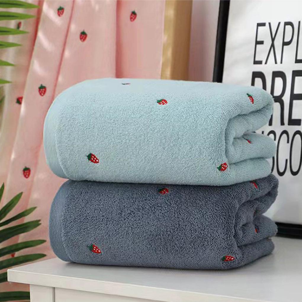New Strawberry Embroidered Towel Bath Towel Solid Color Soft and Absorbent Adult Towels  for Home Gym Face Washing Towels