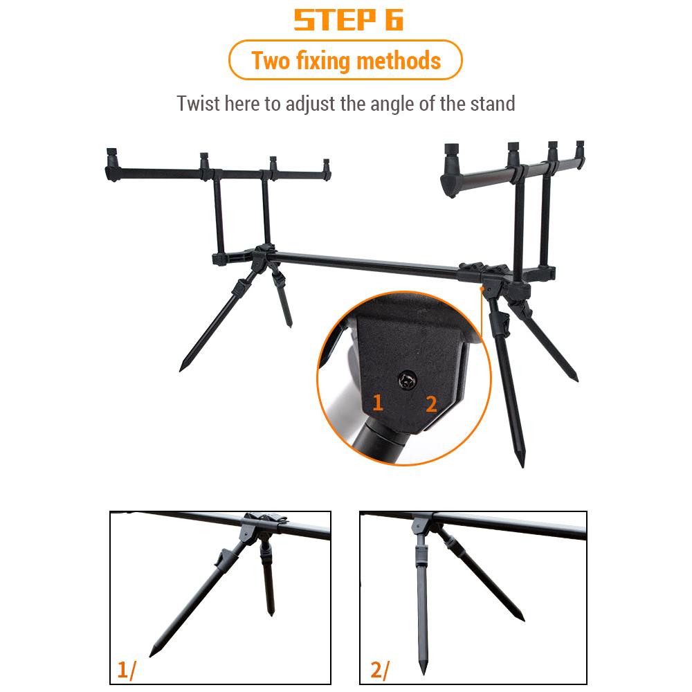 Adjustable Retractable Carp Fishing Rod Pod Stand Holder Fishing Pole Pod Stand