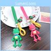 Adorable Creative Cartoon Diy Frog Keychain Silicone Long Legs Key Ring For Kids And Adults