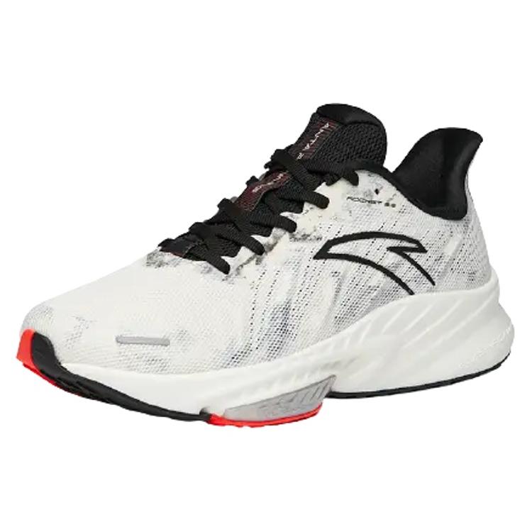New Anta Rocket 3.0 Anti Slip Wear Resistant Low Top Long Distance Running Running Shoes Men's White Black 112145587-3