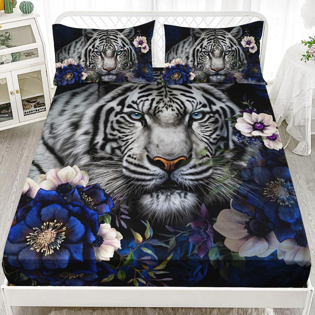 Forest Animal Pattern Mattress Three-Piece Digital Printing Mattress Bedding Set Adult Children
