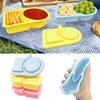 1Pieces Silicone Condiment Box For Sauce Container With Lid Portable Small Lunch Box Accessories Dip Container Outdoor Tableware
