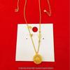 Chinese Antique Sand Gold Filigree Compass Pendant Necklace for Women