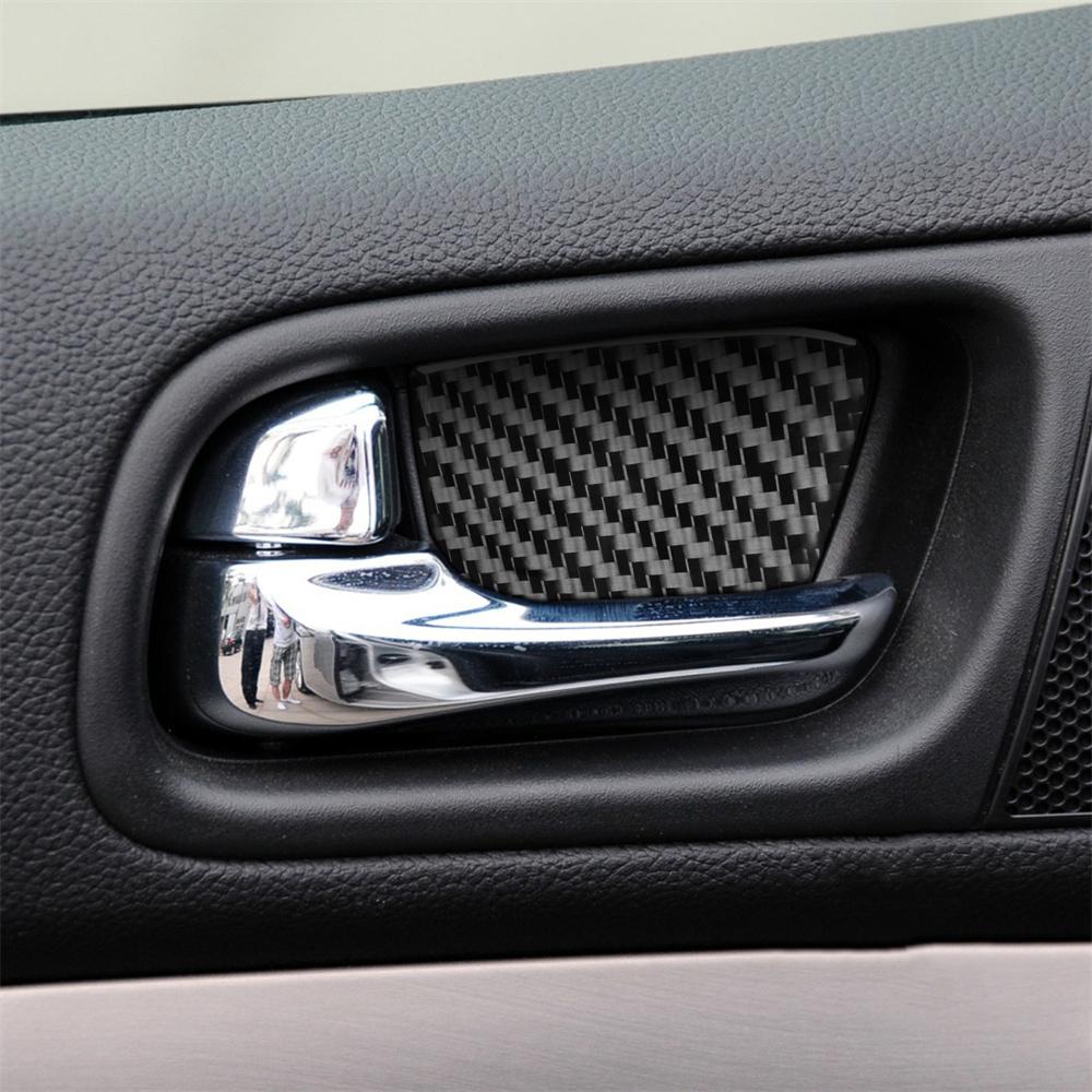 4Pcs Real Carbon Fiber Inner Door Handle Bowl Cover Trim For 07-13 Infiniti G37