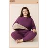 Modische Herbst Winter Rundhals Übergröße Übergröße Warme Unterwäsche Damen Plus Anzug Warm Bequem Weich Langarm Hose Unterwäsche Sets