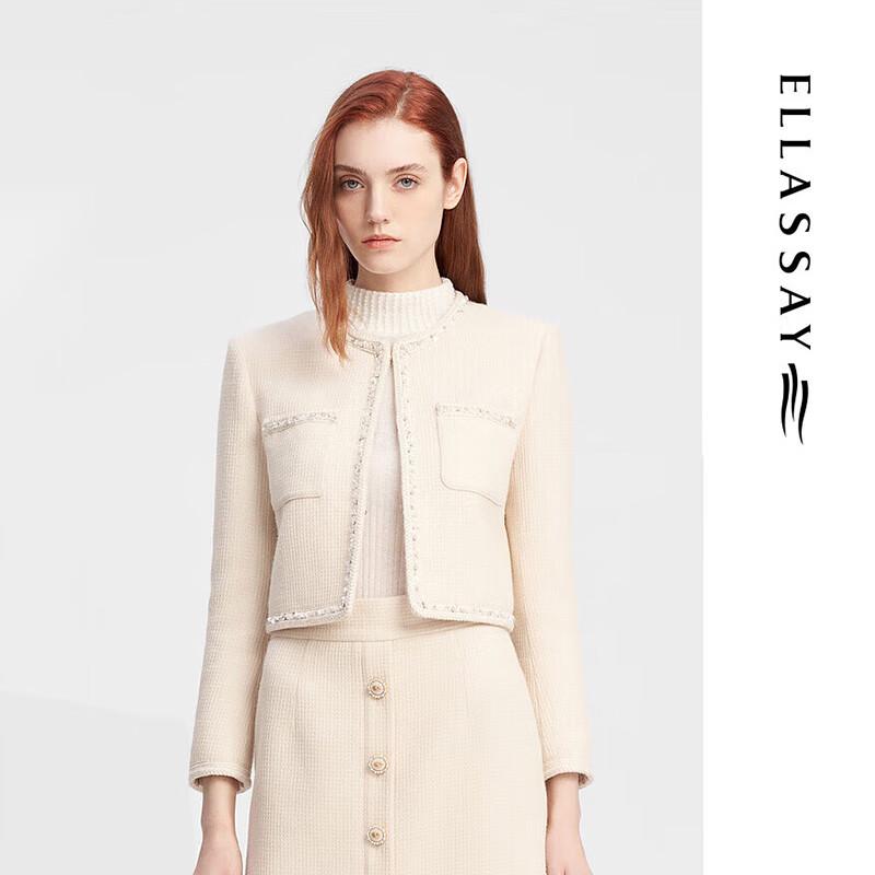 ELLASSAY Women's Lambswool French Hepburn Style Coat