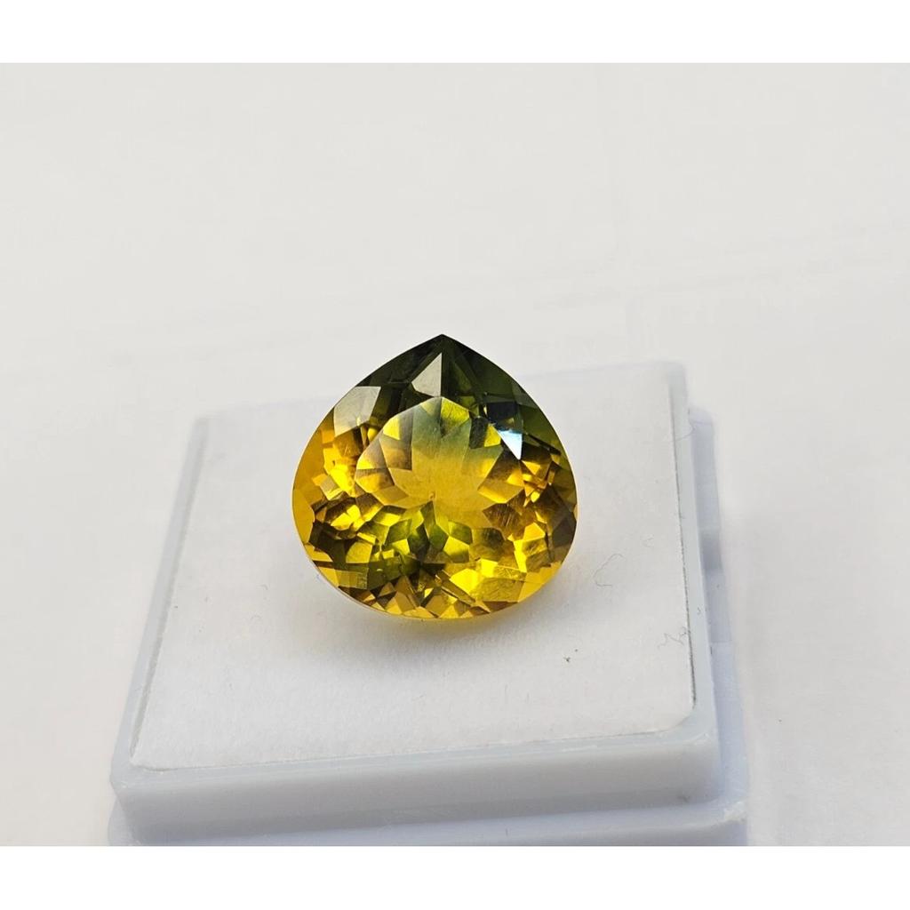 Natural Bi-Color Tourmaline 9+ Ct Pear Cut Certified Stunning Loose Gemstone