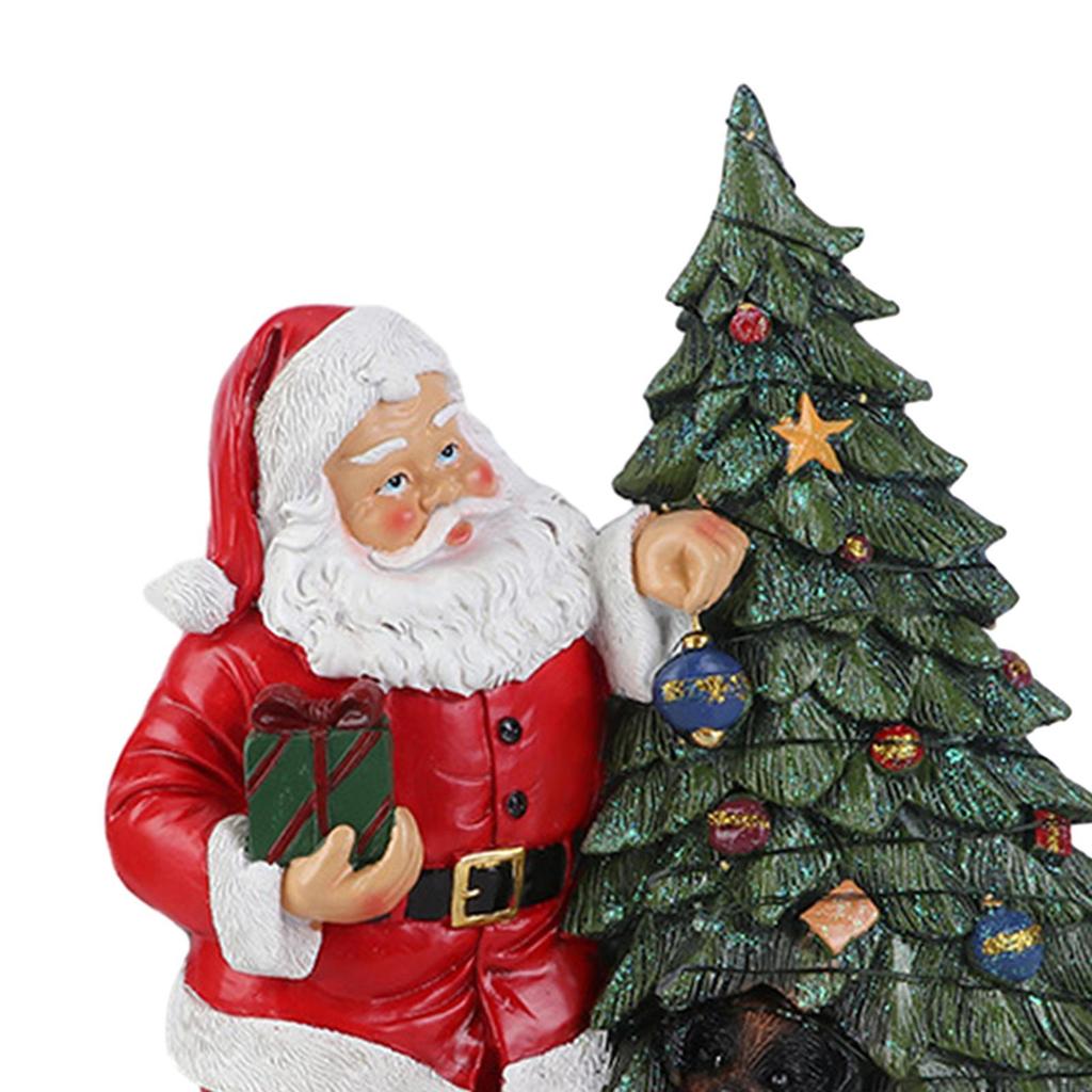 Glowing Christmas Decoration Santa Figurine Lighted Light Up