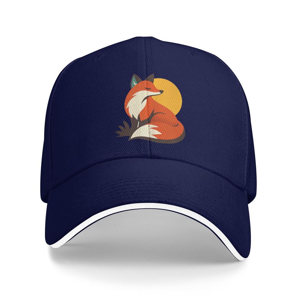 Retro Mid Century Modern Fox Art Sun Baseball Cap  Summer Street Style Hip Hop Hats For Men Adult Outdoor Sport Baseball Caps