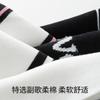 4-Pair Four Seasons Wear Black and White Jacquard Student Socks Comfortable and Breathable 7A Antibacterial Medium Tube Women's Cotton Socks