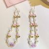 Upgrades Beaded Phone Chain Strap with Pearl & Flower Charms Wrist Keychain Wallent Pendant Comfortable for Women & Girl