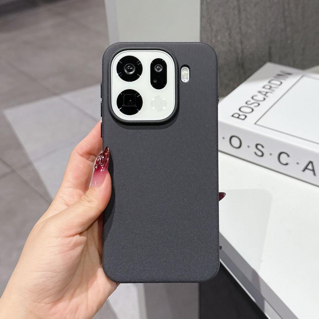 Applicable to OPPOFindX9ultra skin-sensitive rock sand mobile phone case X9Pro magnetic suction rotating bracket contrasting color protective cover