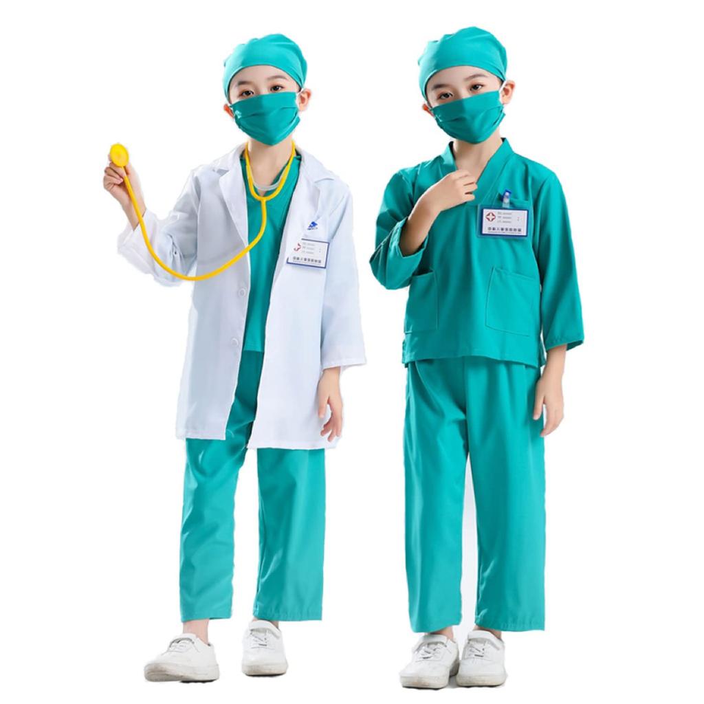 Cosplay Doctor White Surgery Costume Costume School Entrance School Cultural Stage Performance Costume [Lhyxuuk] Children's Costume, Coat, Set,