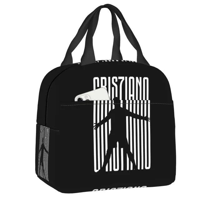 Cristiano Ronaldo World Cup Insulated Lunch Bag - Cartoon Bento Design, Oxford Cloth, Perfect for Campus and Office