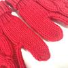 Louis Vuitton logo Mitten accessories with badge gloves wool Red
