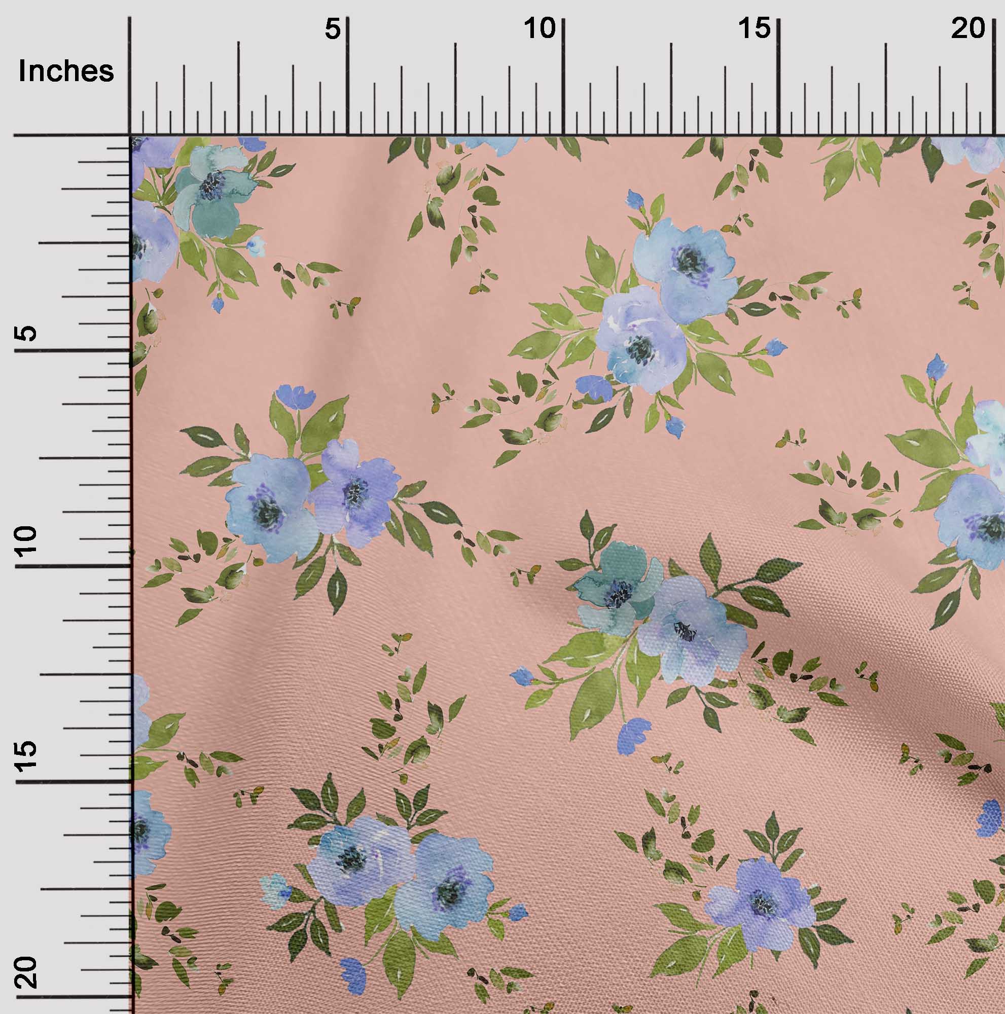 

OneOone Cotton Flex Fabric Watercolor Leather & Peony Тканина для рукоділля з квітковим принтом BTY 40 дюймів 42 Inch - Viscose Chiffon персиковий
