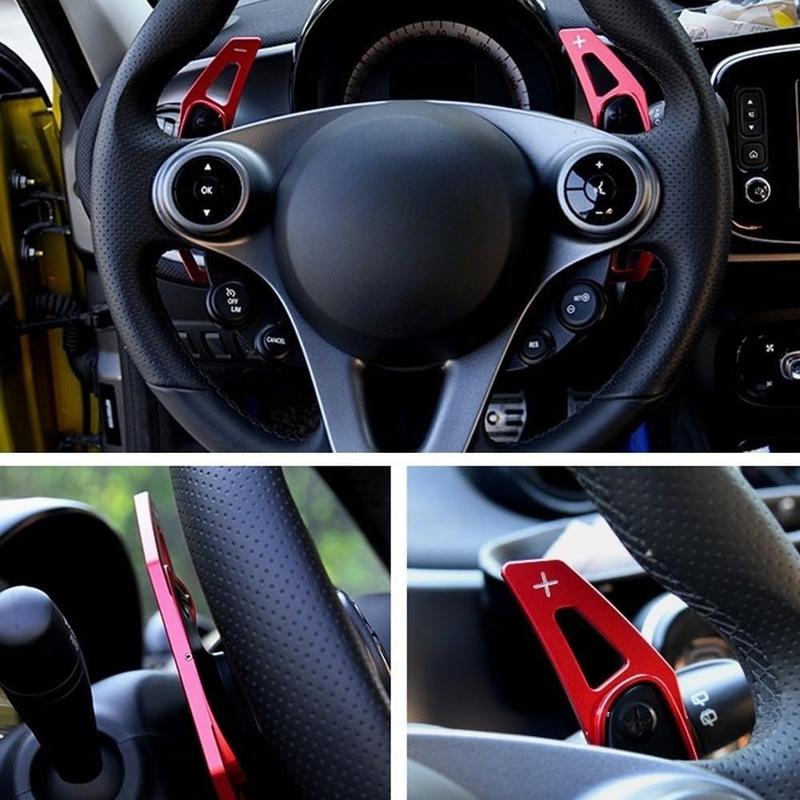 Aluminum-Alloy Steering Wheel Paddle Shifter Extension For Mercedes Benz Smart Fortwo 451 2009-2017 Forfour 453 2015-2017