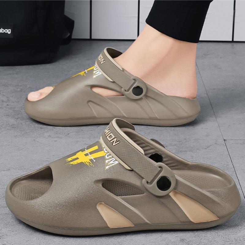 Summer Men's EVA Dual-purpose Slippers Platform Open Toe Sandals Home Leisure Slides for Couple Men's Outdoor Beach Sandals 2025