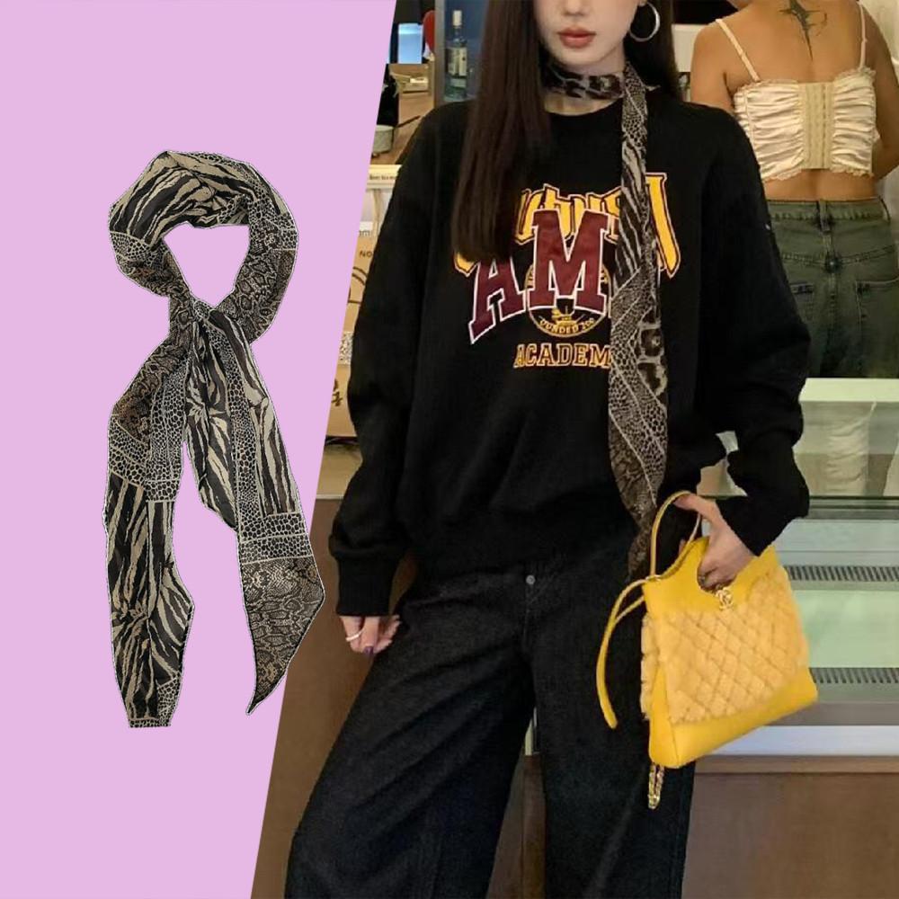 Simple and Versatile Neck Scarf Accessory Brown Polka Dot Printed Scarf