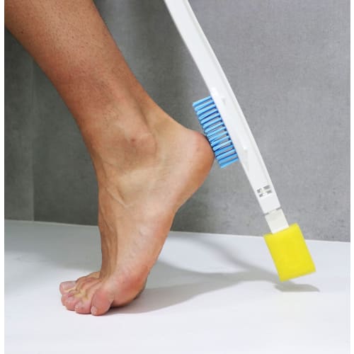 KMINA - Foot Brush, Long Handle Foot Brush and Toe Cleaner for Disabled People, Shower Brush for Between Toes, Long Handle Toe Brush for Seniors, Long