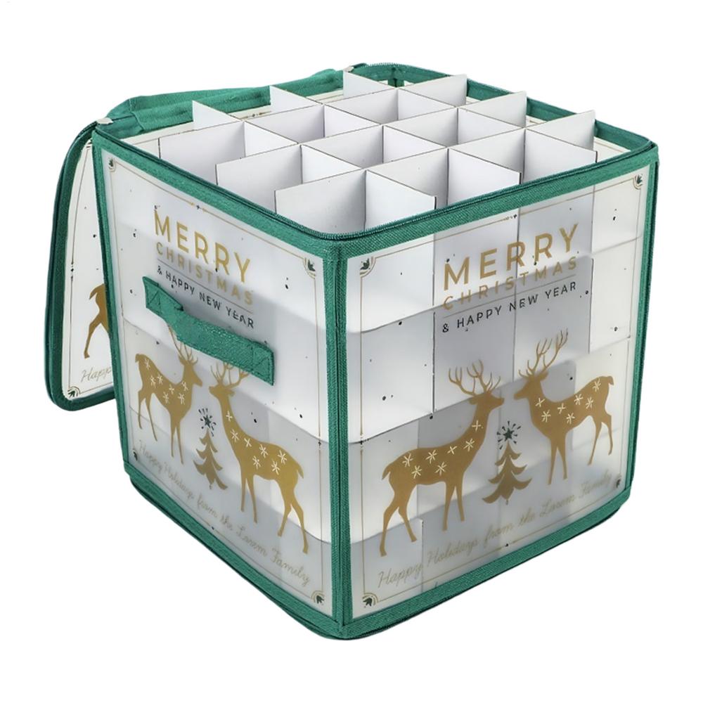 

Christmas Ornament Storage Box 64-Grid Seasonal Decorative Ball Organizer Christmas Ornament Keeper with Dividers for Home
