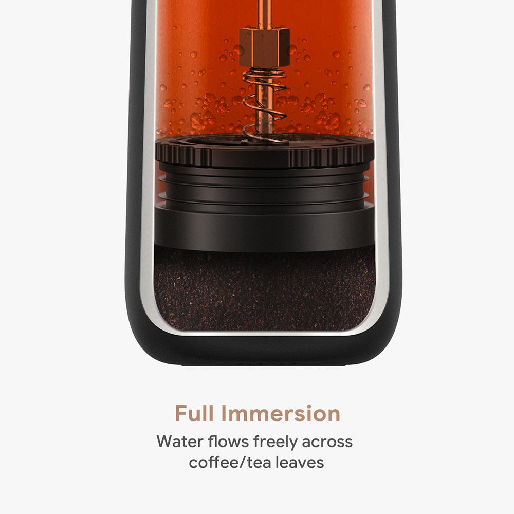 320ML Outdoor Portable French Press Coffee Maker, Stainless Steel Insulated French Press, Automatic Coffee Grounds Separation