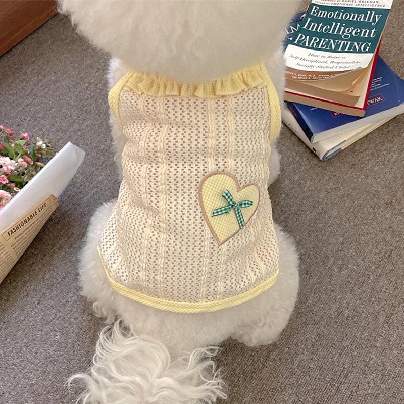 Pet Dog Clothes Cute Thin Breathable Love Teddy Pomeranian Small Dogs And Kittens Vest