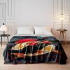 Two Vibrant Koi Fish with a Red Sun Design Flannel blanket for bedroom, living room, sofa, and nap sofas