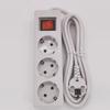 2/3/5Meters Cord EU Power Strip with ON/OFF Switch Power Converter Flat Adapter  European Standard