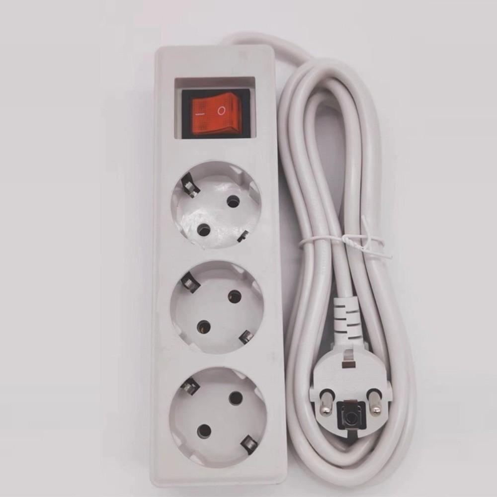 2/3/5Meters Cord EU Power Strip with ON/OFF Switch Power Converter Flat Adapter  European Standard